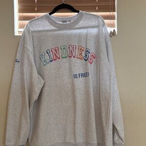 Kindness Is Free Gray Graphic Crewneck Sweatshirt